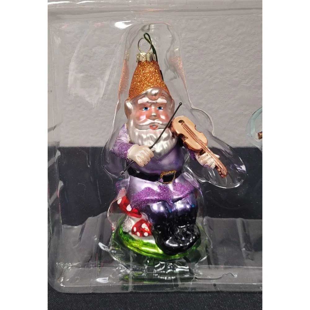 Musical Gnome Handcrafted Glass Ornament Set